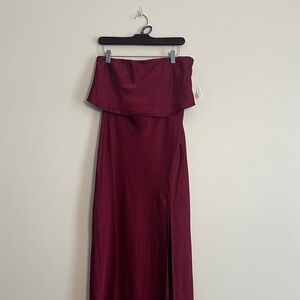 Petal & Pup Strapless Wine Dress